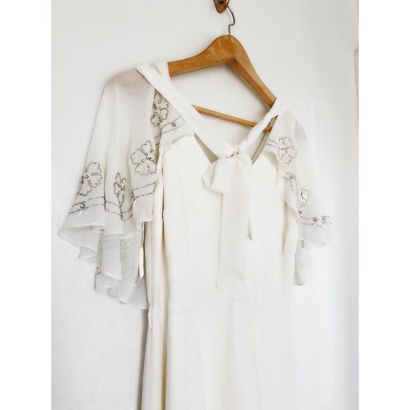 MODCLOTH Cape May Beaded Gown Maxi Dress in White Size 2 - Picture 5 of 11